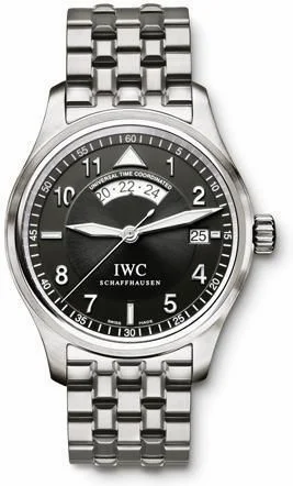 IWC Pilot's Watch Spitfire UTC Stainless Steel / Black / Bracelet IW3251-06 (3251-06, IW325106)